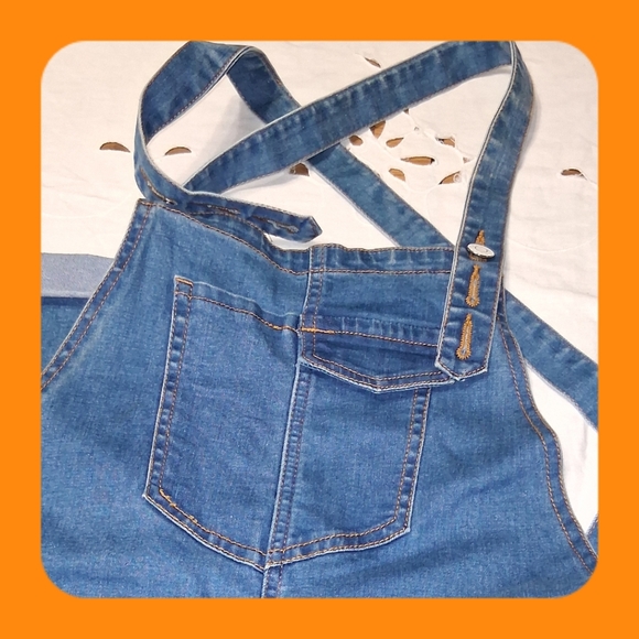 Denim - Womens's Blue Denim Overalls with Pocket